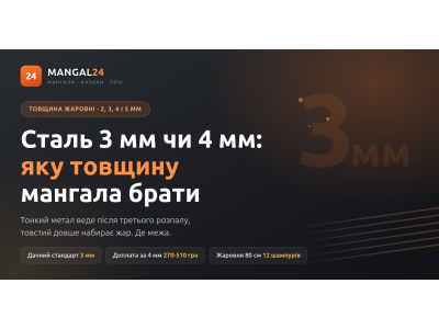 Сталь 3 мм чи 4 мм: яку товщину мангала брати і чому