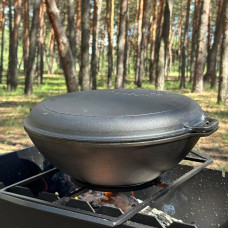 Сковорода WOK-08КС чавунна з кришкою-сковородою гриль 8л