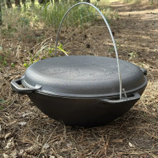 Казан азіатський КА-12КС чавунний з кришкою-сковородою 12л