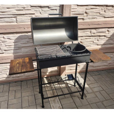 Мангал із кришкою барбекю VULKAN MP 65 BBQ з потужною жаровнею, поличками та кришкою