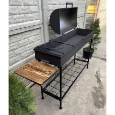 Мангал барбекю з кришкою Vulkan Alligator BBQ 125 см. На 20 шампурів.